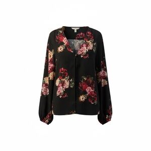 NWOT Audrey‎ 3+1 Floral Oversize Long Sleeve Blouse, Size Large